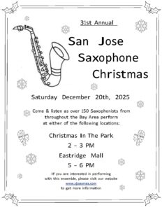 San Jose Saxmas Flyer 2025